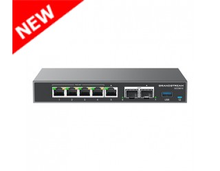 Grandstream GCC6010 UC+Networking Convergence Device (VPN Router, NGFW, Switch & IP PBX) with 2x 2.5 Gigabit SFP ports and 5x Gigabit Ethernet ports